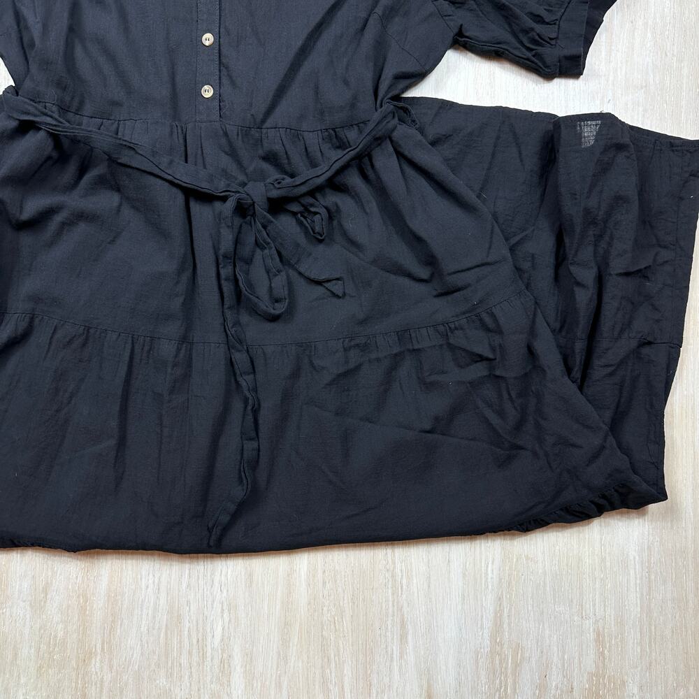 Baltic Born Black Maxi Dress 1XL Puff Sleeve Tiered Cottagecore Romantic Praire - Picture 3 of 13